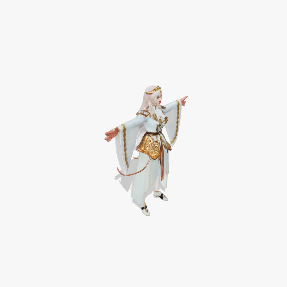Elegant Fantasy Character Model Pack with Ornate Costume